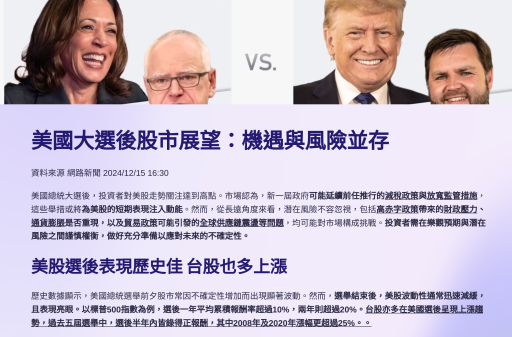 川普上台後投資機會