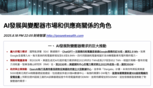 AI發展與變壓器關係角色
