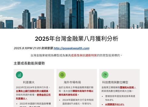 2025.8月台灣金融業