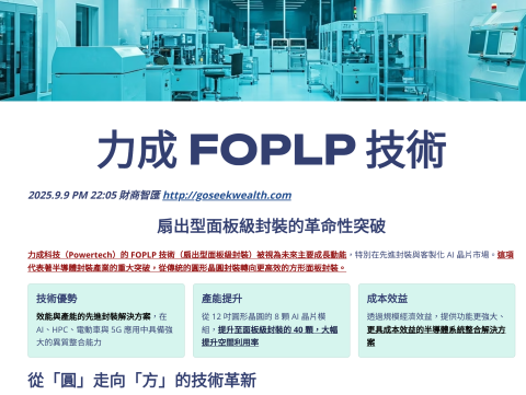 力成FOPLP技術