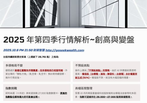 2025台股第四季展望