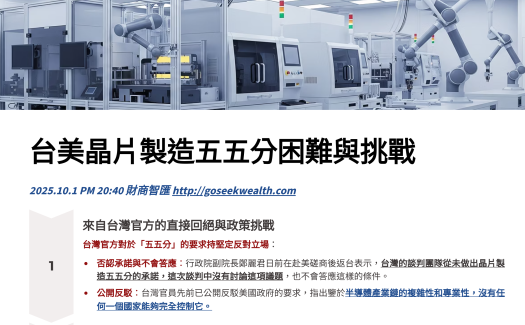 台美晶片五五分討論分析