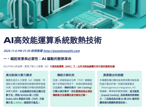 AI高效運算散熱技術