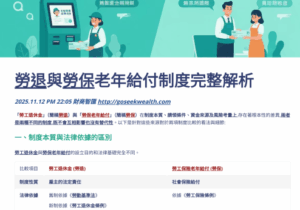 勞退與勞保制度解析