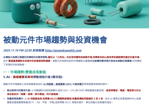被動元件投資機會