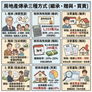 房地產繼承方式繼承贈與及買賣