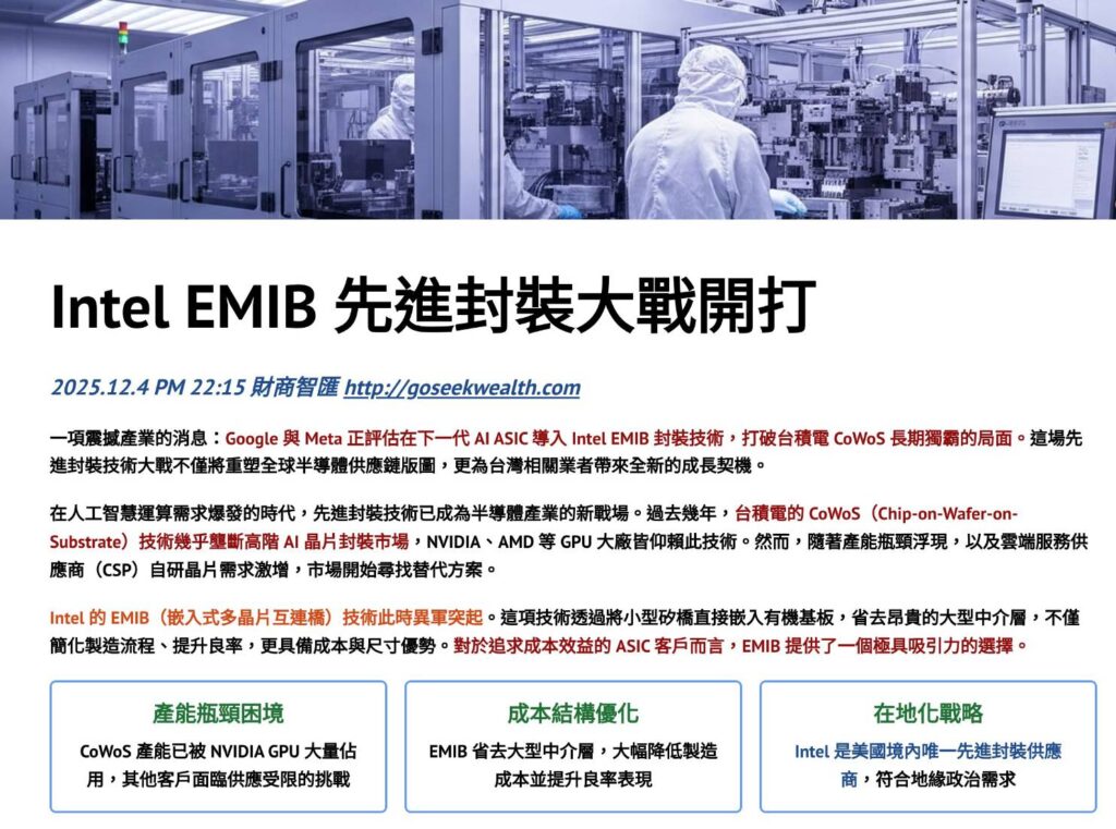 Intel先進封裝EMIB
